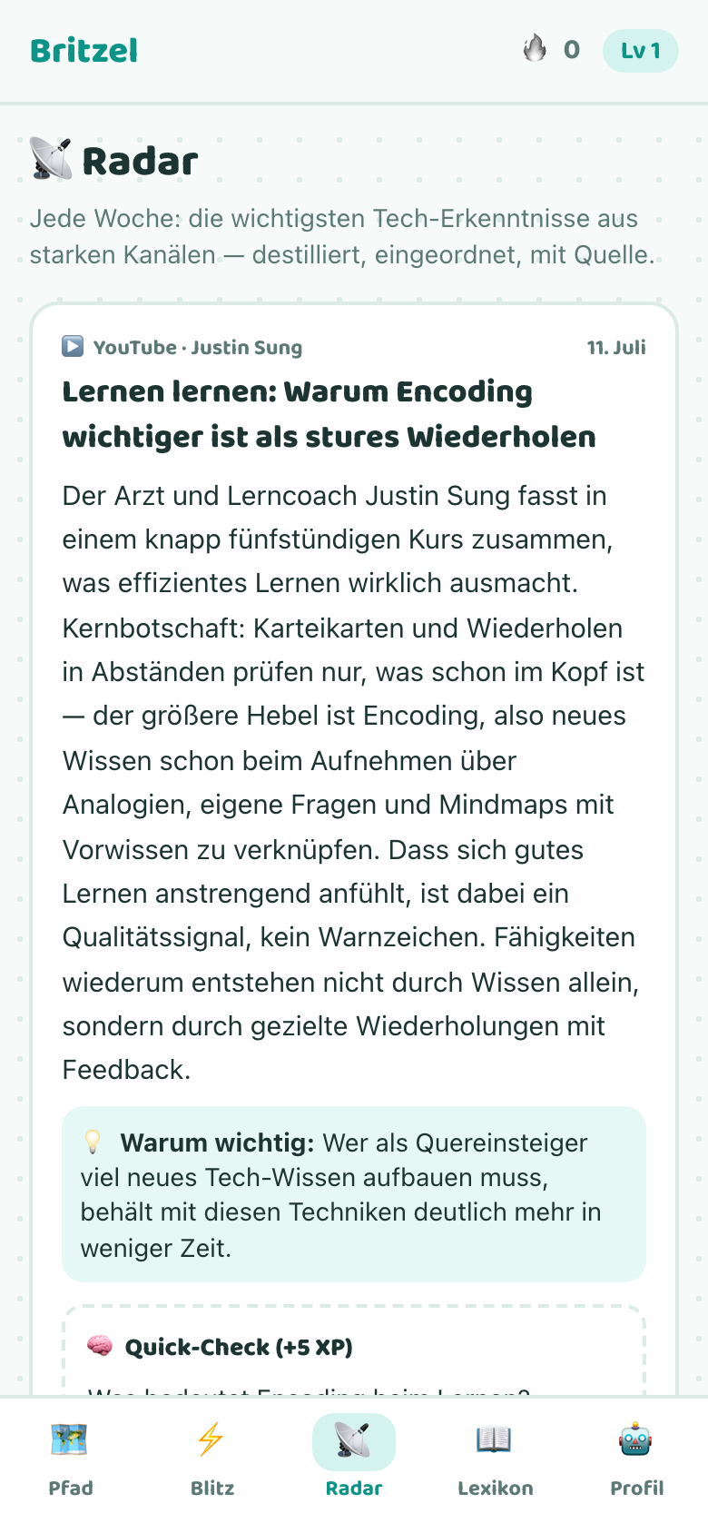 Britzel-App: das Tech-Radar mit aktuellen Karten